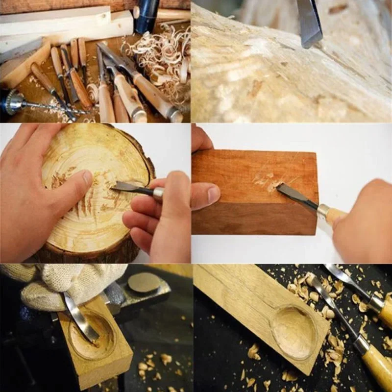 5/6 Uds nuevo juego de herramientas de cinceles de mano para tallado de madera profesional gubias de carpintería espuma