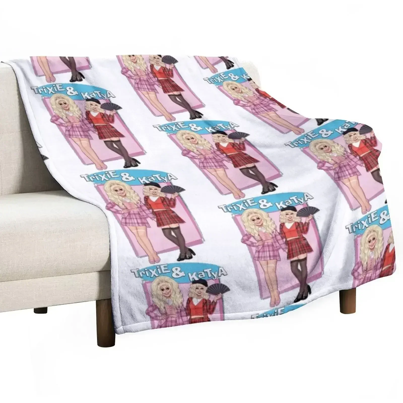 Katya Zamolodchikova Merch Trixie _ Katya Throw Blanket Heavy Decorative Sofa Single Hair Blankets