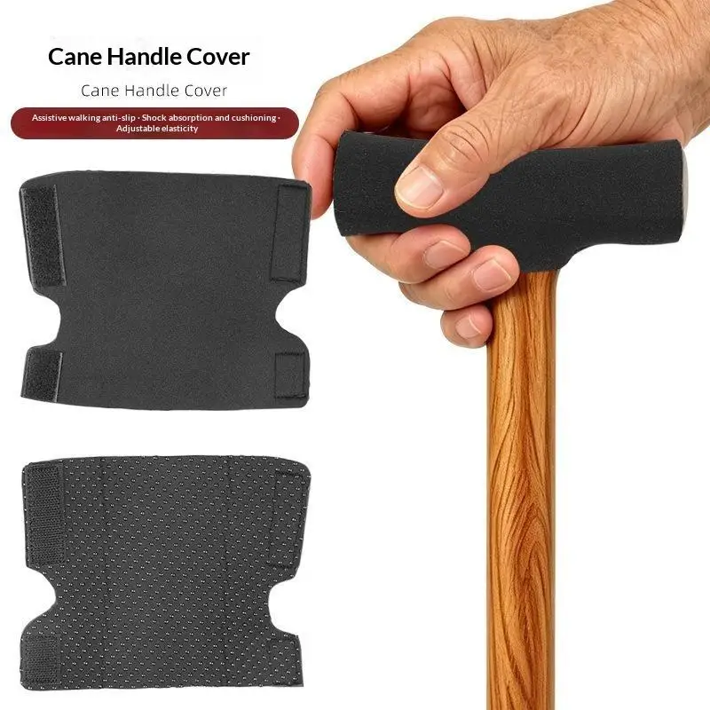 Soft Anti-Slip Cane Handle Grip Cover 1Pcs Shock Absorption Adjustable Crutch Pad for Post-injury Rehabilitation