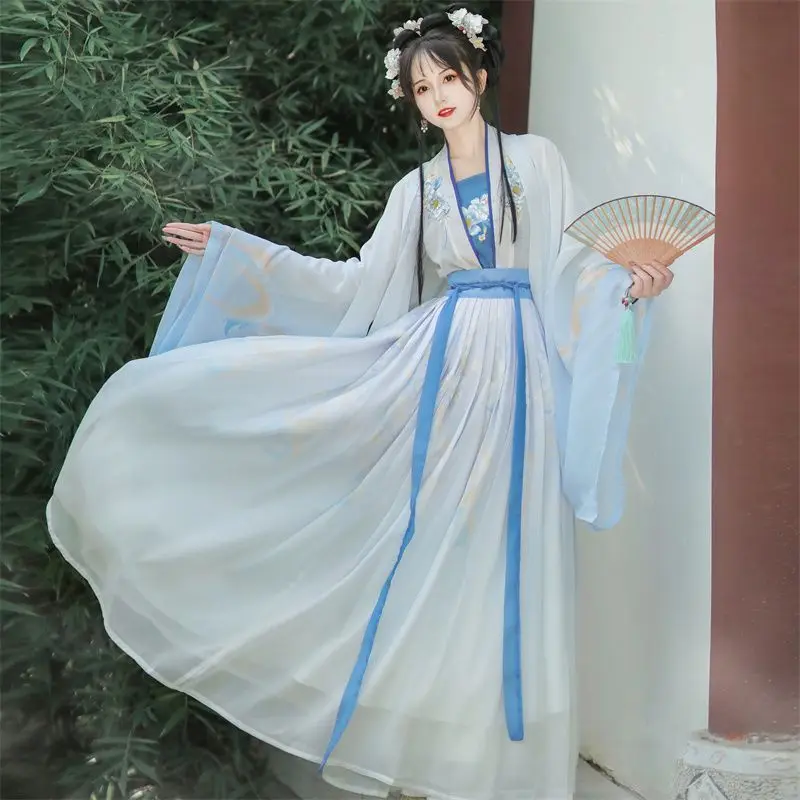 New Chinese Hanfu women's new Song dynasty original authentic traditional retro daily one-piece waist-length pleated skirt
