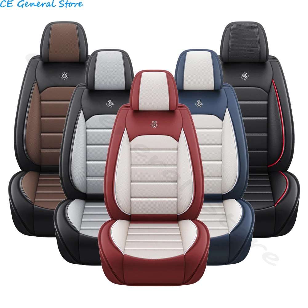 Full Set Car Seat Covers PU Leather Front&Rear Split Bench Protector Four Season Universal Fit Most Car SUV Car Accessories