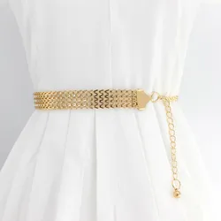 1Pc Women Waist Chain Belt For Dress Skirt Belts With Metal Waistbands Gold Ladies Clothing Chain Accessories