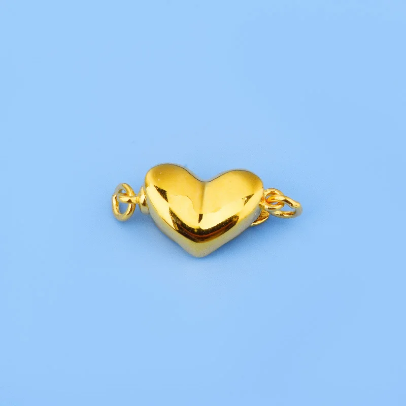 925 sterling silver pearl buttonhead press heart plunger buckle Handmade DIY bracelet necklace connection buckle
