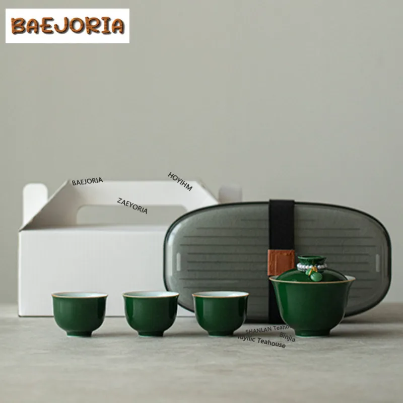 Emerald Green Tea Set Complete Set Ancient Tea Ceremony Set Tea Making Teapot And Tea Cup Set Chinese Tea Set Ornaments Craft
