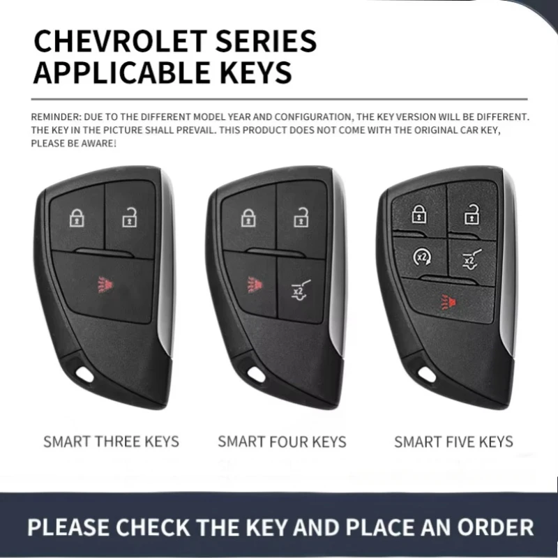 Zinc Alloy Leather Car Key Case for Chevrolet Tahoe Suburban for GMC Yukon for Buick ENVISION S Plus Avenir 2020 2021 2022 2023 - Image 2