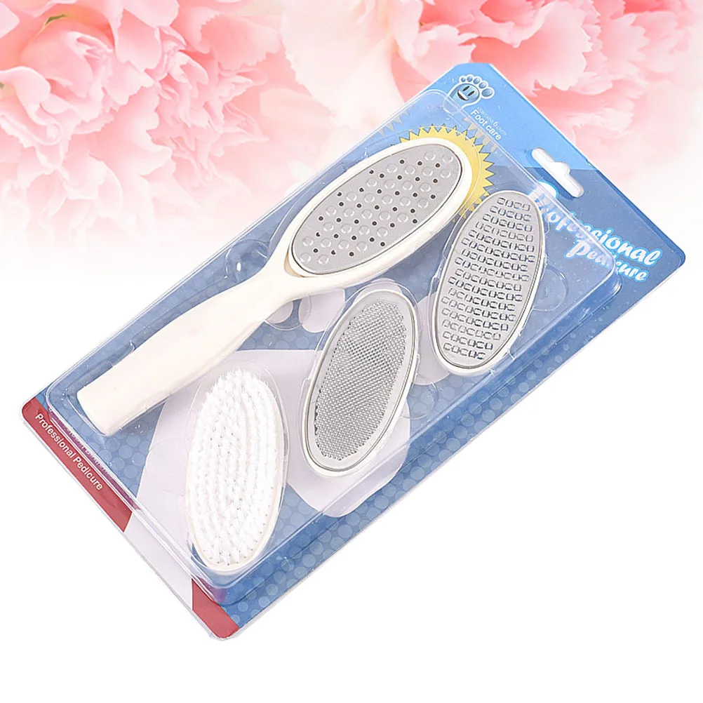 

4Pcs Foot Care Pedicure Tools Premium Stainless Steel Foot File Brush Set Ideal for Smooth Skin Callus Removal At Home Or Salon
