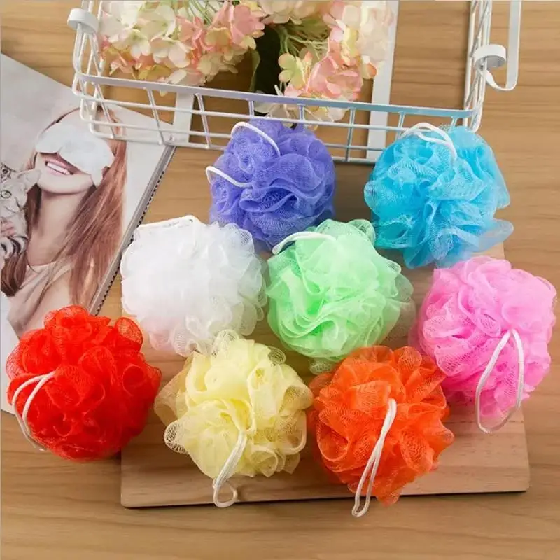 10 Pcs Color Random Bath Shower Soap Bubble Body Wash Exfoliate Puff Sponge Mesh Net Ball Bath Brushes Random Color Wholesale