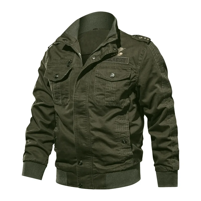 

Men's 3D Jacket Spring Autumn Military Style Slim Fit Long Sleeve Cotton Outerwear Fashionable Casual Coat for Men