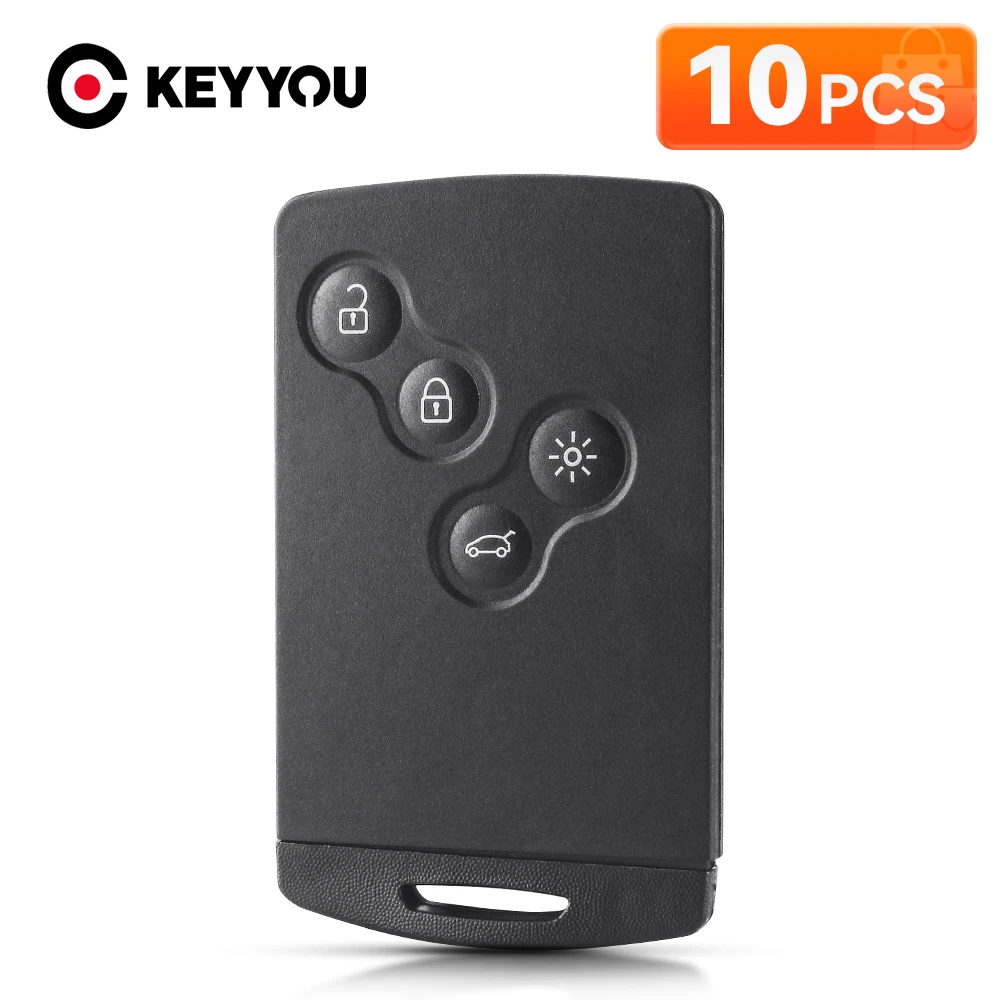 KEYYOU 10PCS For Renault Megane Laguna Koleos Fluence Scenic Clio Captur Car Key Shell Case Smart WIth Insert Small Key Blade