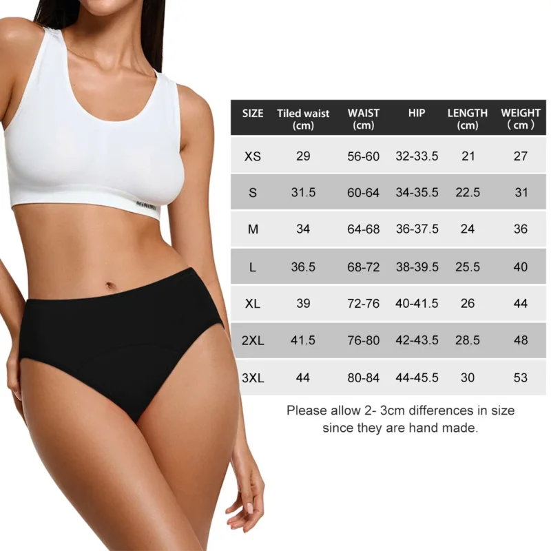 Womens High Waist 4 Packs Period Underwear Cotton Leak Proof Postpartum Panties