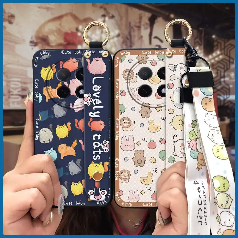 حافظة هاتف مقاومة للصدمات لهاتف OPPO A5 Pro 5G غطاء خلفي صيني بحبل بتصميم عصري لطيف ومسند مقاوم للماء