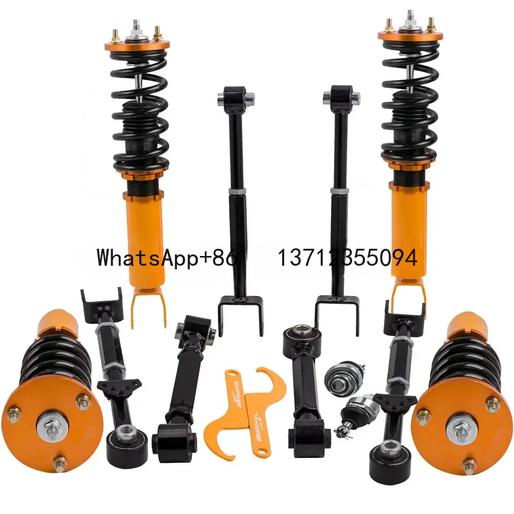 MaXpeedingrods 4 Coilover Suspension Kits +2x Ball Joints +Rear Camber Arms for Honda Acura Tsx Accord 09-14