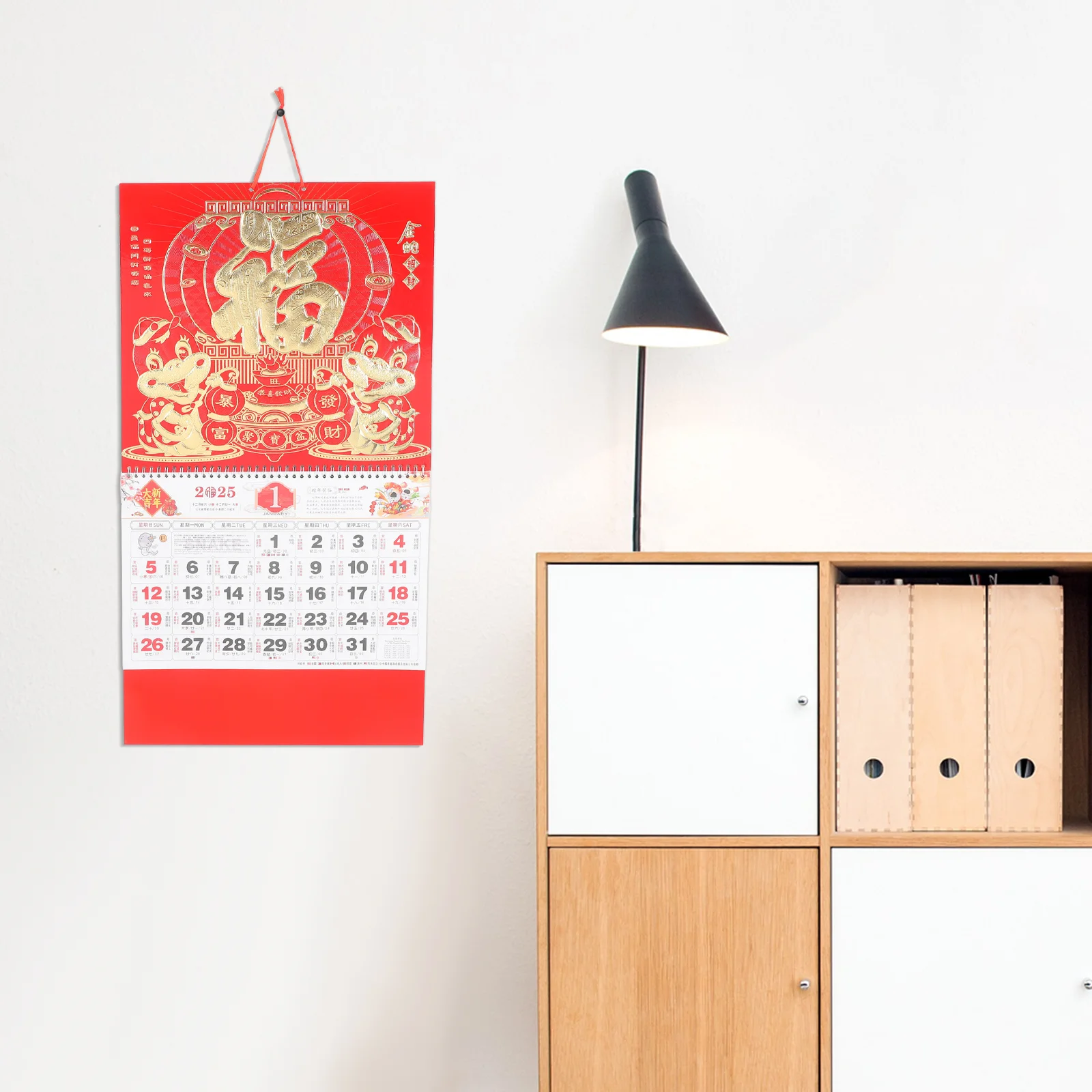 

2025 Year Of The Snake Hanging Chinese Lunar Wall Calendar Traditional 2025 Monthly Large Paper Calendar For Home Office Decor