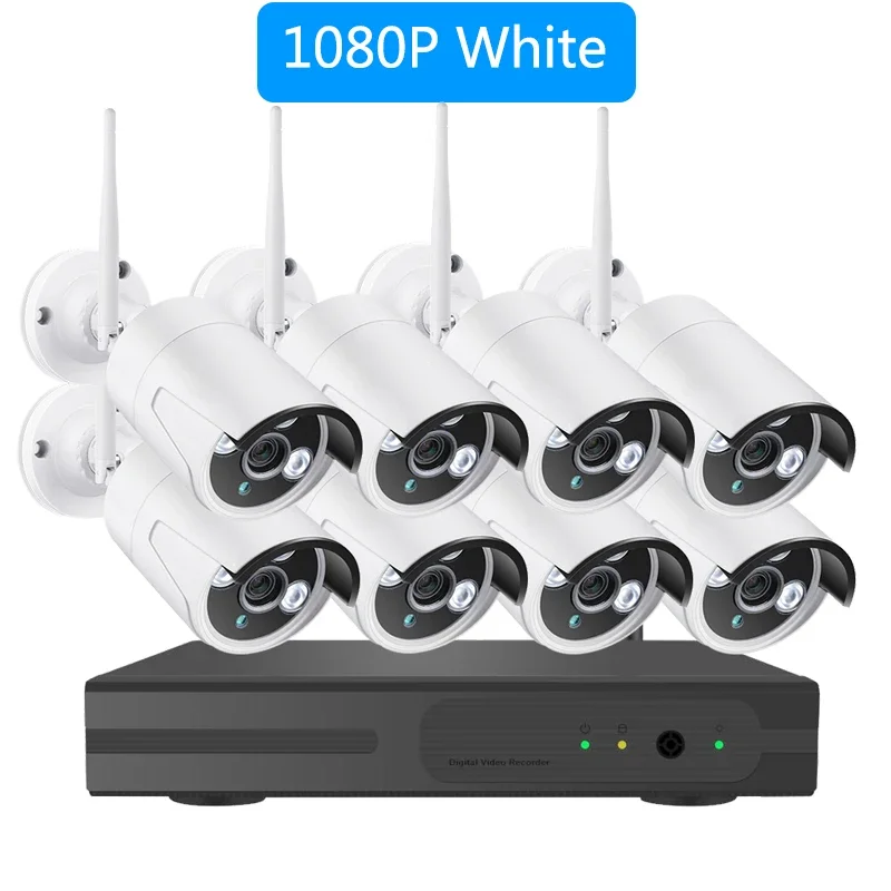 JOAREON Tuya Smart Life NVR Wifi Kit 2MP Outdoor Security Bullet Camera  8 Channel Wireless NVR Kit