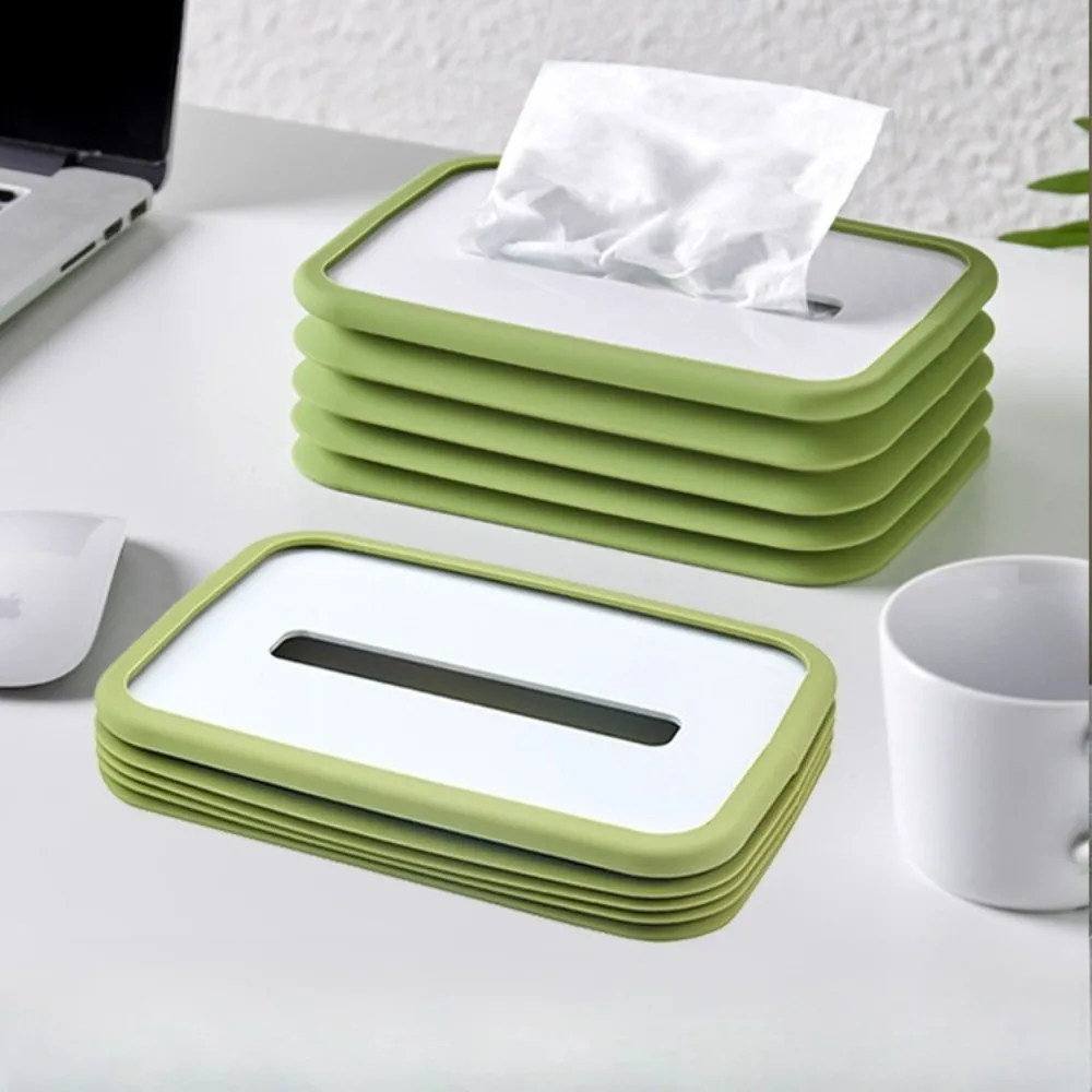 

Creative Silicone, Folding and Lifting Luminous Tissue Box, Automatic Downward Pressure Household Car Paper Box