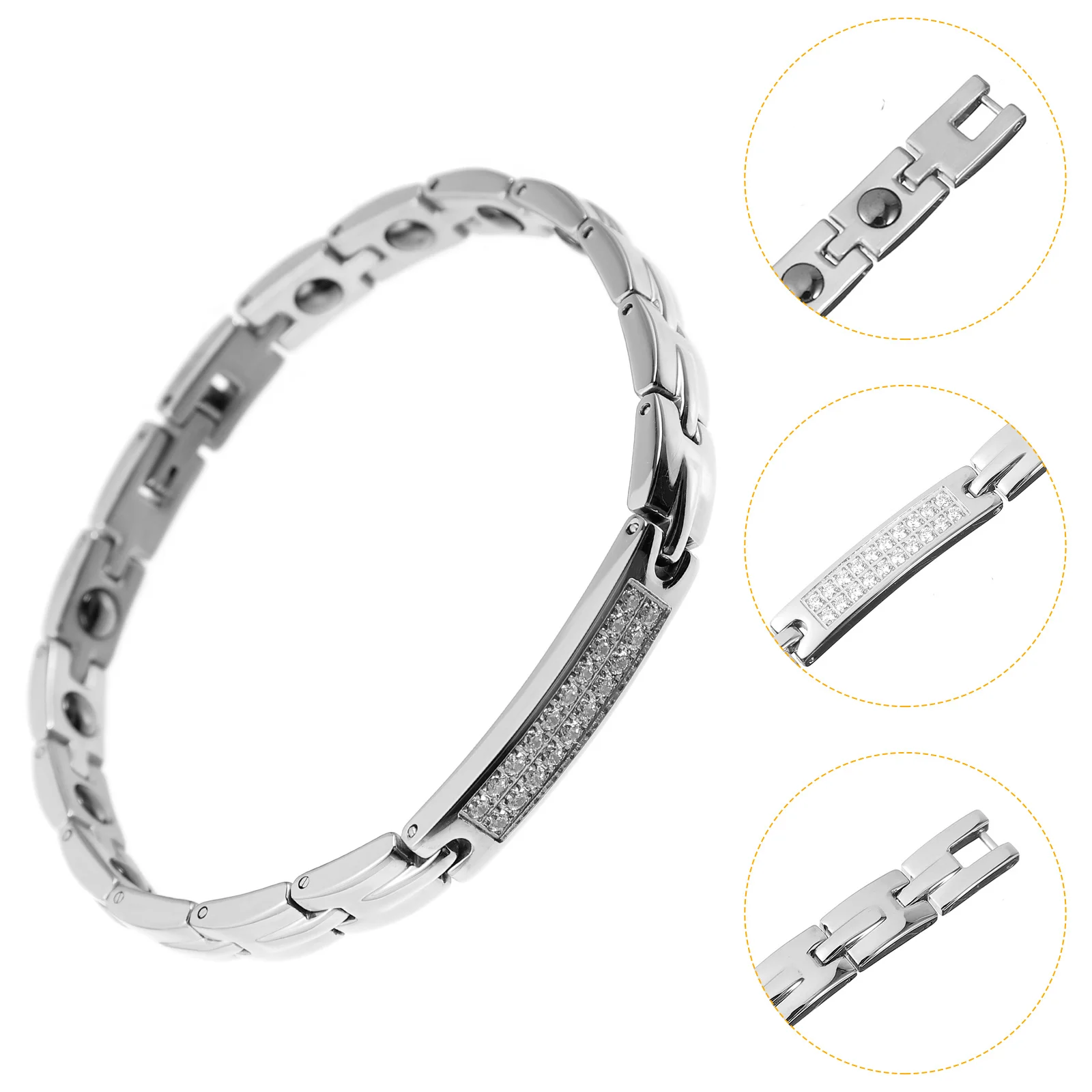 

1 pc Magnetic Titanium Steel Anklet Chic Wrist Chain Decor Durable Unique Hand Jewelry Creative Bracelet Fashionable Waist