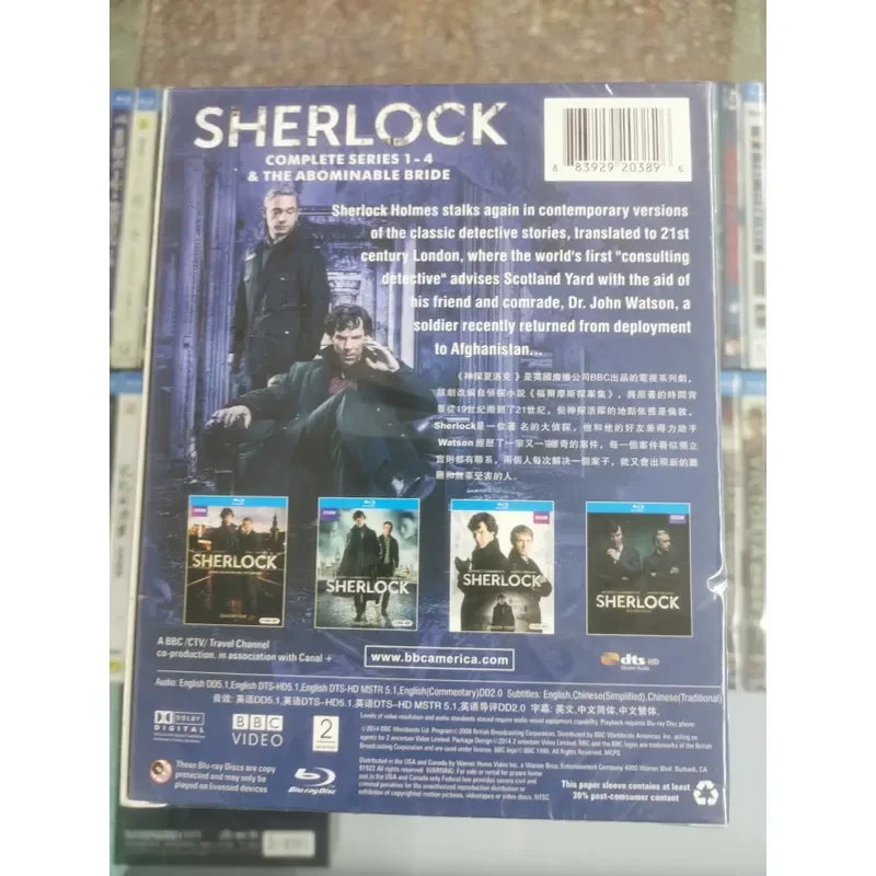 Blu ray Super High Definition British Drama Sherlock New Sherlock Holmes Season 1 to 4 BD Disc Collector Edition