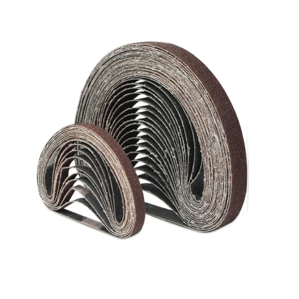 10 pz/lotto 10mm 20mm Nastri Abrasivi Carta Vetrata 60 80 120 240 400 600 Grana Lucidatura Bande Abrasive Per Levigatrice a Nastro