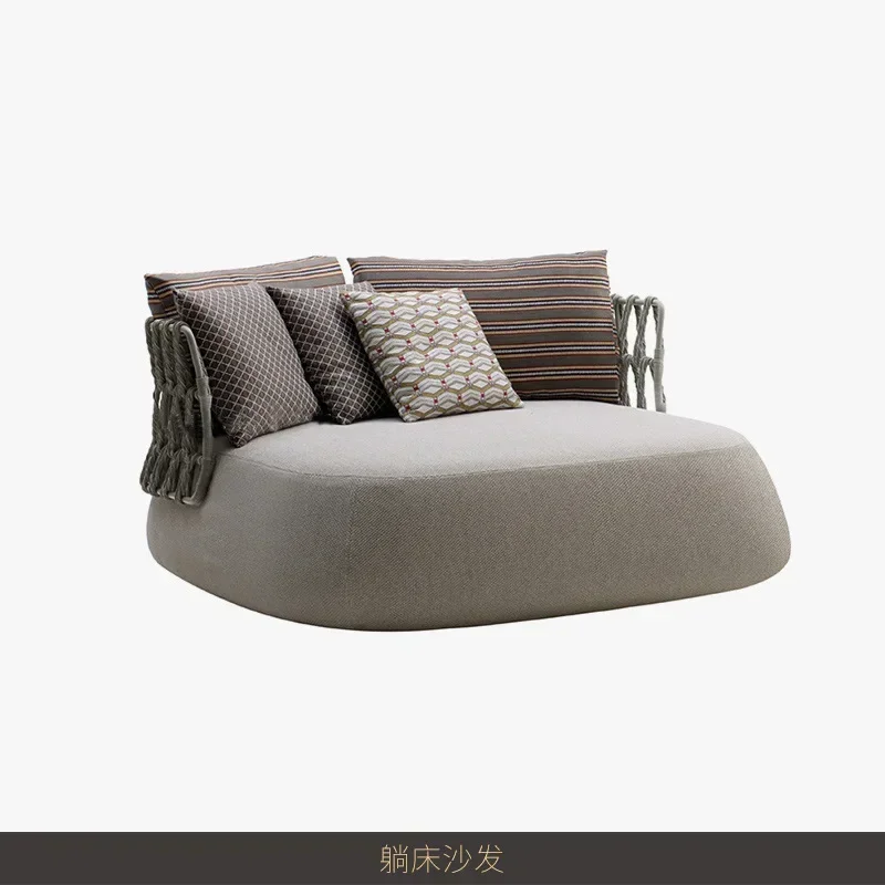 Outdoor sofa courtyard, designer hotel rattan chair, sofa rattan weave, balcony scenic sofa chair