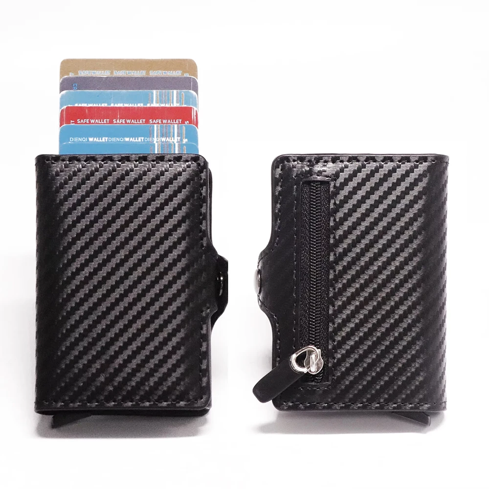 Carbon Fiber Credit Card Holder Smart Rfid Minimalist Wallet Case Money Clip Men Women Slim Cardholder Bank Creditcard Case Bag