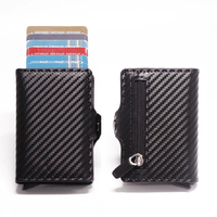 Carbon Fiber Rfid Blocking Protection Men id Credit Card Holder Wallet Leather Metal Business Bank CreditCard Cardholder Case