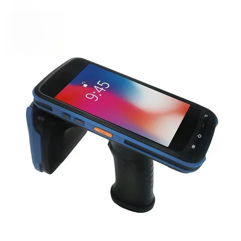 1D 2D QR Escáner de código de barras PDA Lector de mano Android de larga distancia RFID UHF para tienda/almacenario