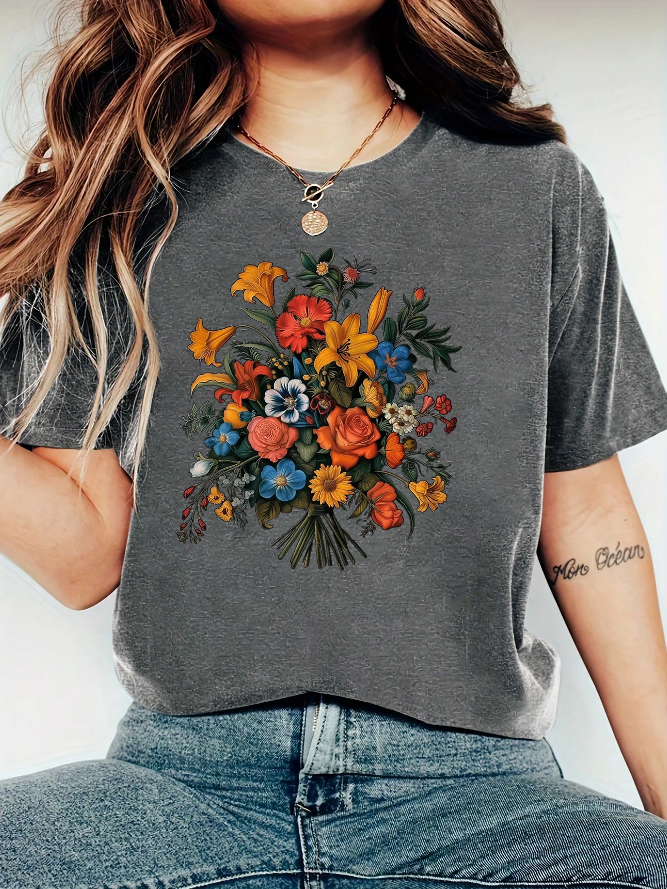 Harajuku Flowers and Plants Vintage Women T Shirt Short Sleeve Crew Neck Summer Tshirt Tops for Women Clothes