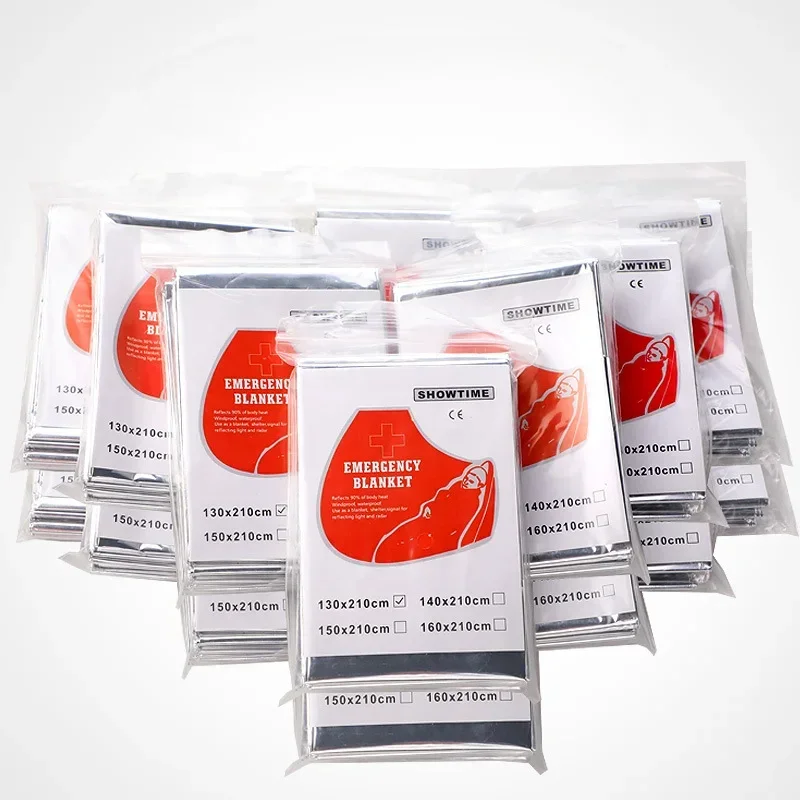 Multi - use Emergency Foil Thermal Blanket for Outdoor Survival, Rescue, First Aid, Explore, Camping, Hypothermia and Windproof