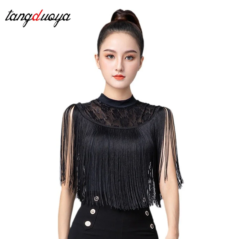 Combinaison de danse à franges pour salle de bal, vêtements de danse latine américaine pour femmes, collants chacha tassle compétition samba Dancewear