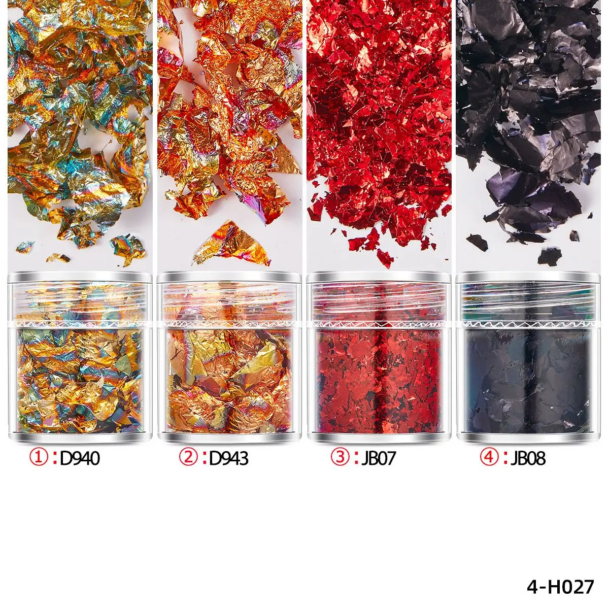 4PCS Gold Leaf Flakes Confetti Filling Resin Epoxy Mold Filler Shiny Foil Flake For Resin Jewelry Making  Nail Art Decoration
