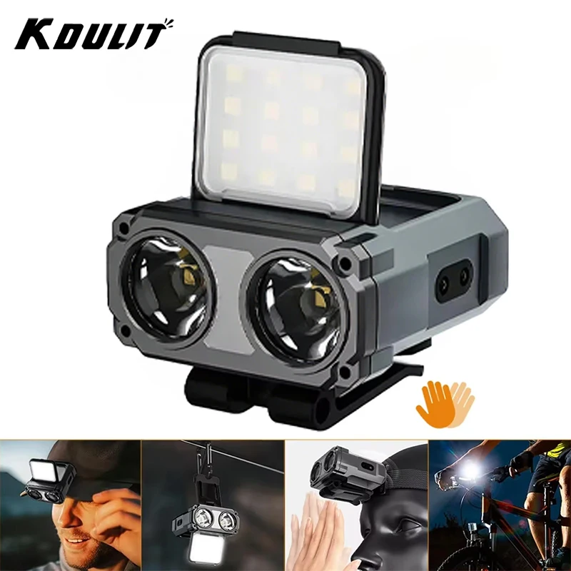 LED Sensing Bicycle Front Light Type-C Rechargeable Cap Slip Lamp Bike Warning Head Light for Night Safety Riding MTB Bike Light