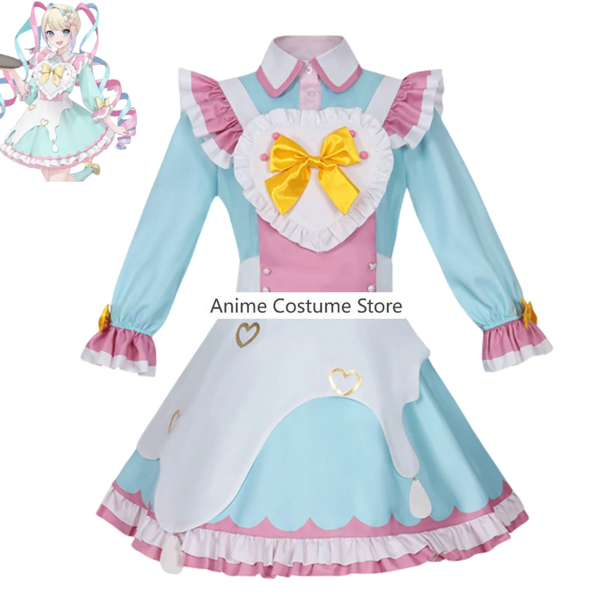 Anime Game Needy Girl Overdose Ame Chan KAngel Cosplay Costume Wig Lolita Maid Dress Woman Kawaii Halloween Christmas Suit