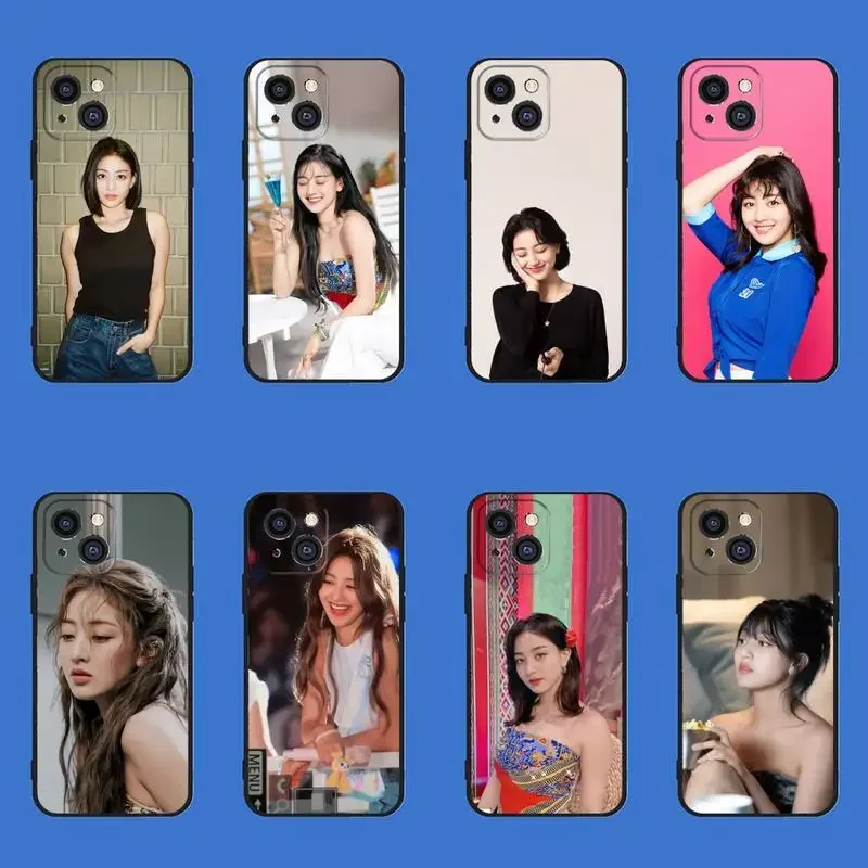 T-TWICE- J-Ji-hyo- Cute Phone Case For iPhone 11 12 Mini 13 14 15 PRO XS MAX X XR 6 7 8 Plus Black Shell