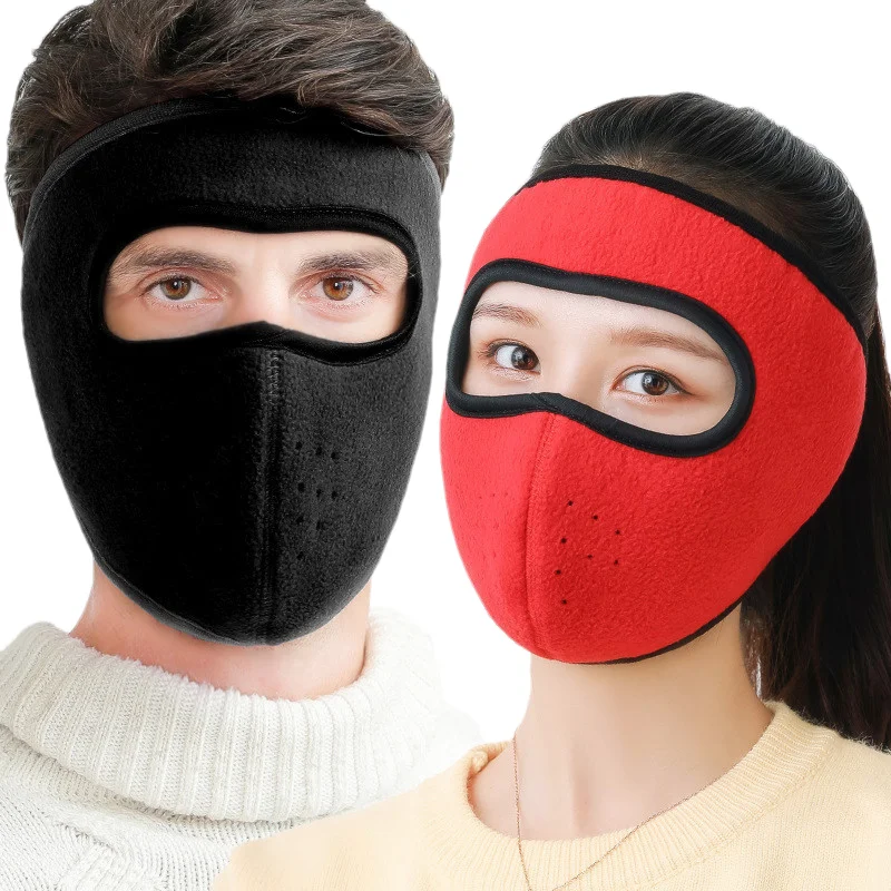 Winter Thermal Mask Cycling Skiing Masks Fleece Face Cover Outdoor Windproof Breathable Warm Full Face Mask Ear Protection Mask