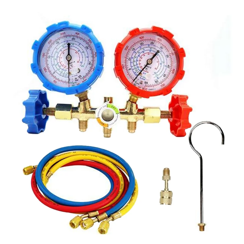 

R410A 3 Way AC Diagnostic Manifold Gauge Set for Freon Charging Fits R-404A R-134A Refrigeration Manifold Gauge Air