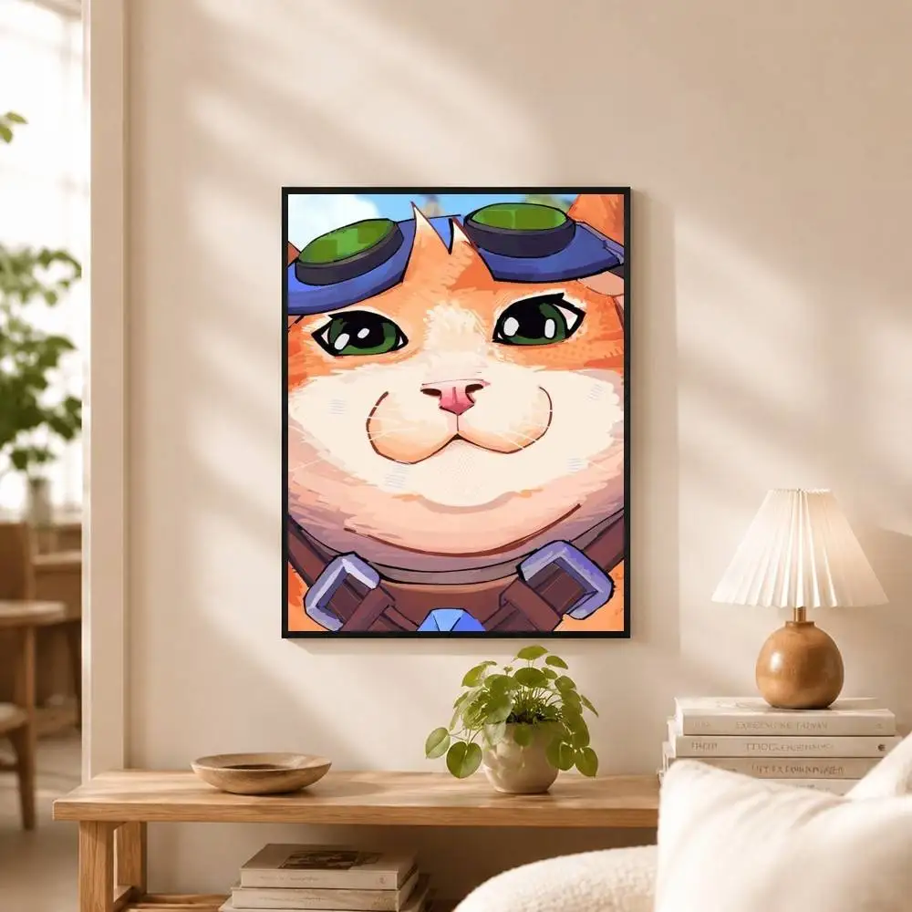Pop Game Overwatch Fan Jetpack Cat Poster Waterproof Wall Art Sticker For Bar Living Room Vintage Decor High Quality Print Gift