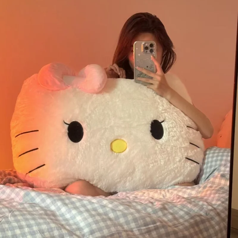 Big Size Girl's favoriete Hello Kitty Rugkussen Hoofdsteun Comfortabele slaapbank Sierkussen Knuffelkussen Home Decor Geschenken