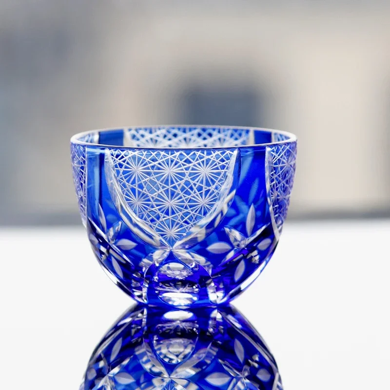 Japanese Style Hand Carved Crystal Glasses