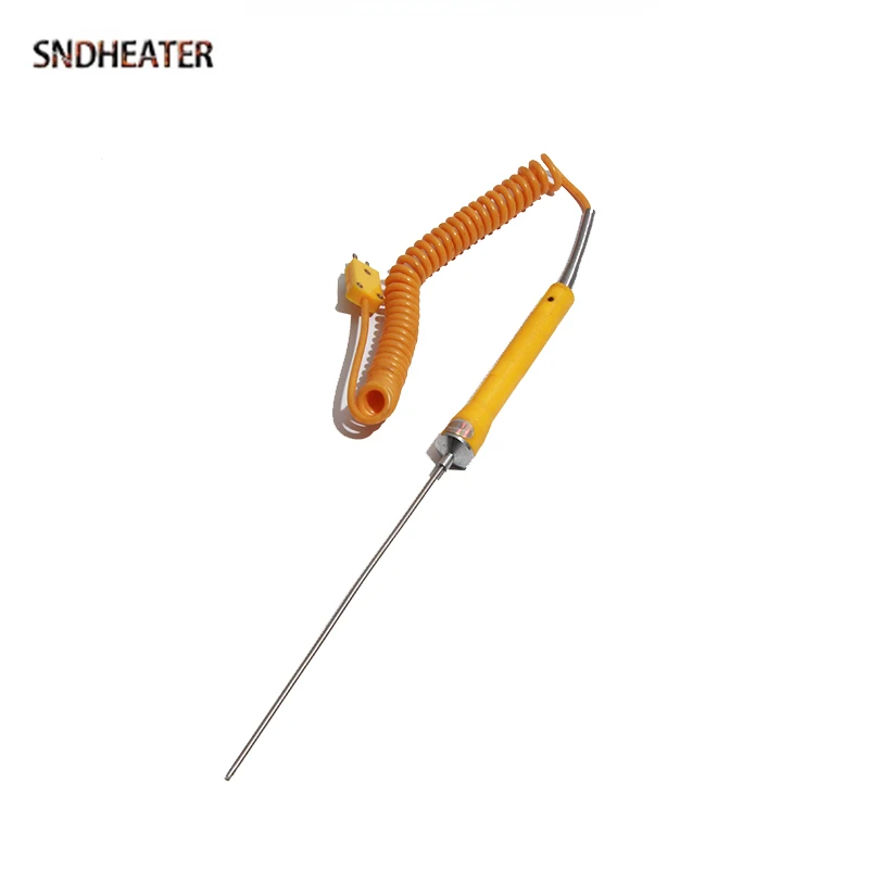 SNDHEATER SNDHEATER Needle Shape Thermocouple Sensor Probe Type K 3x200mm with Plug Spring Connect for Water Surface Temperature