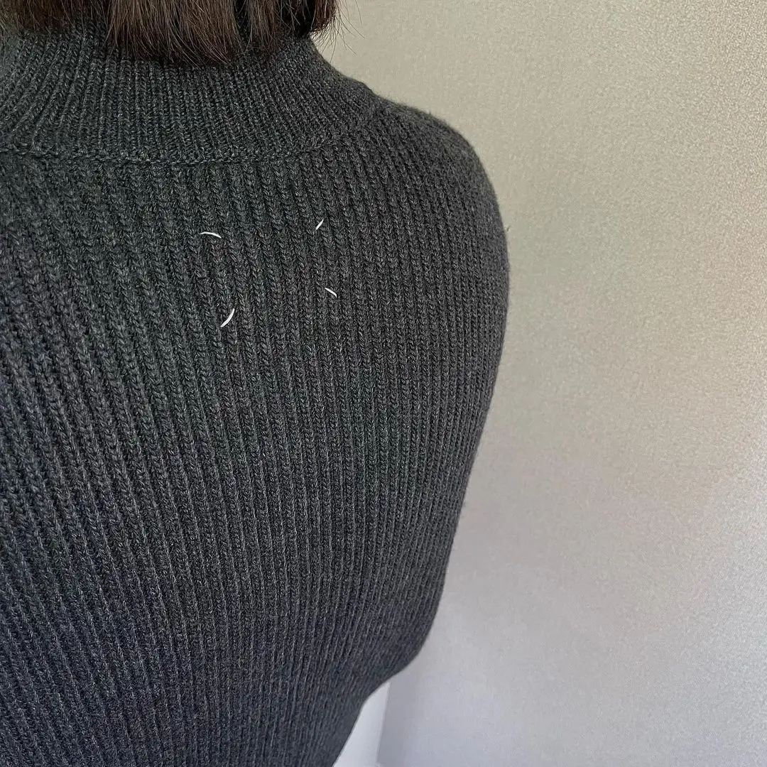 MM Style Four Corner Stitching High Collar Zipper Warm Wool Cardigan Coat Men's and Women's Versatile Knitted Sweater