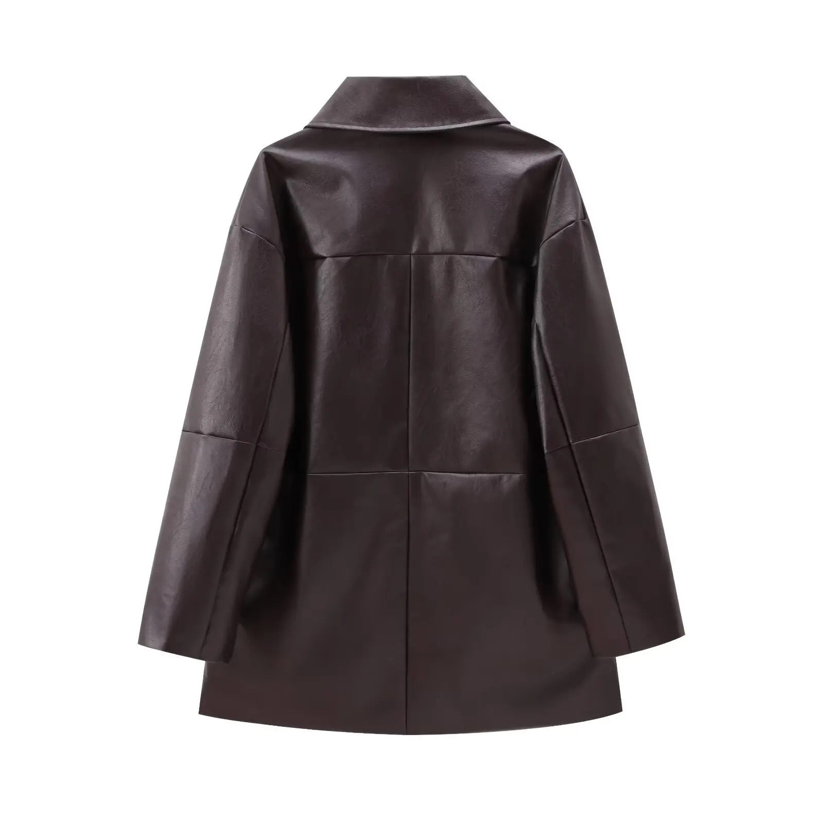 Outono inverno casual solto jaqueta de couro para mulheres estilo europeu americano atacado 5479240