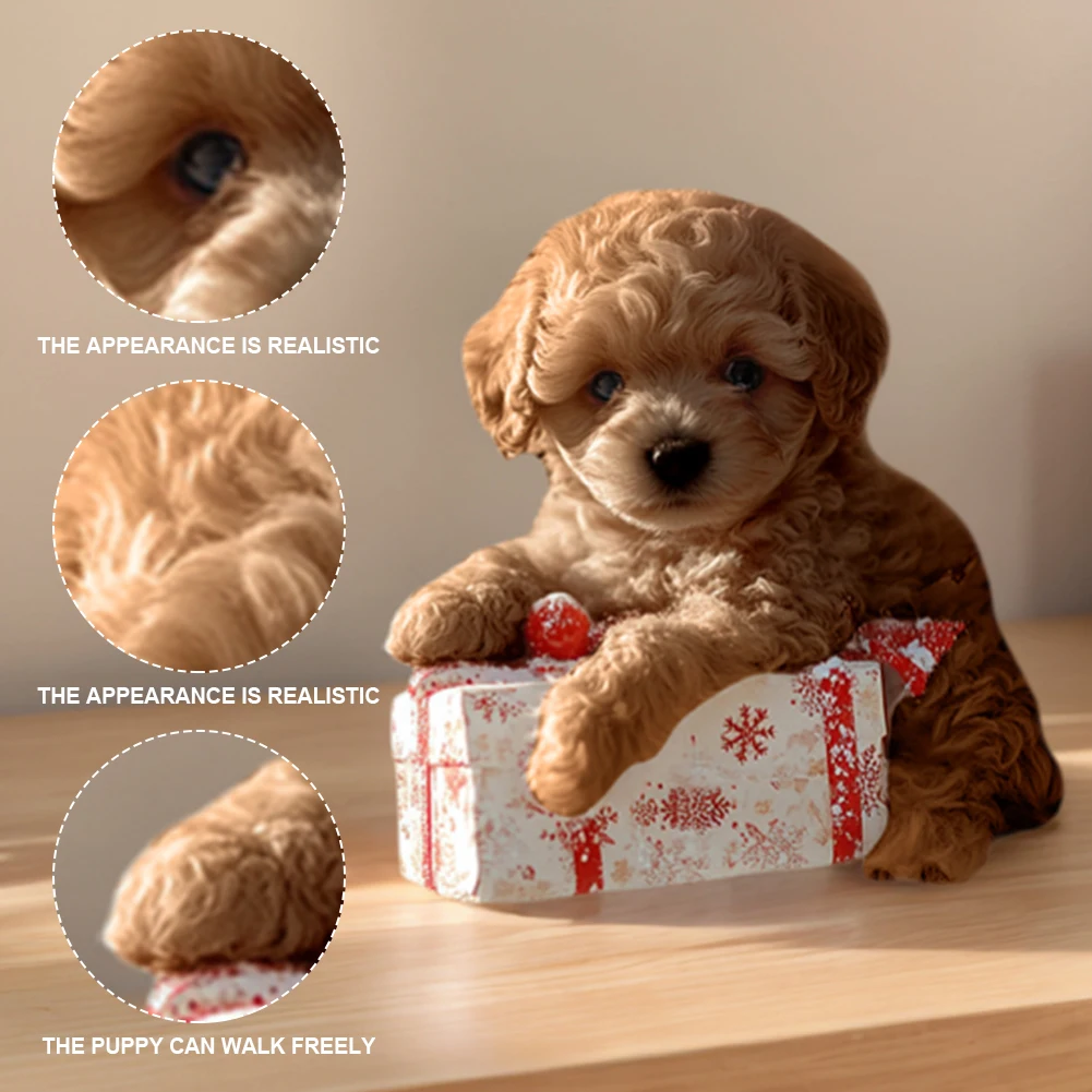 Perro robot electrónico, juguete interactivo de peluche para cachorros, funciona con pilas para niñas y niños