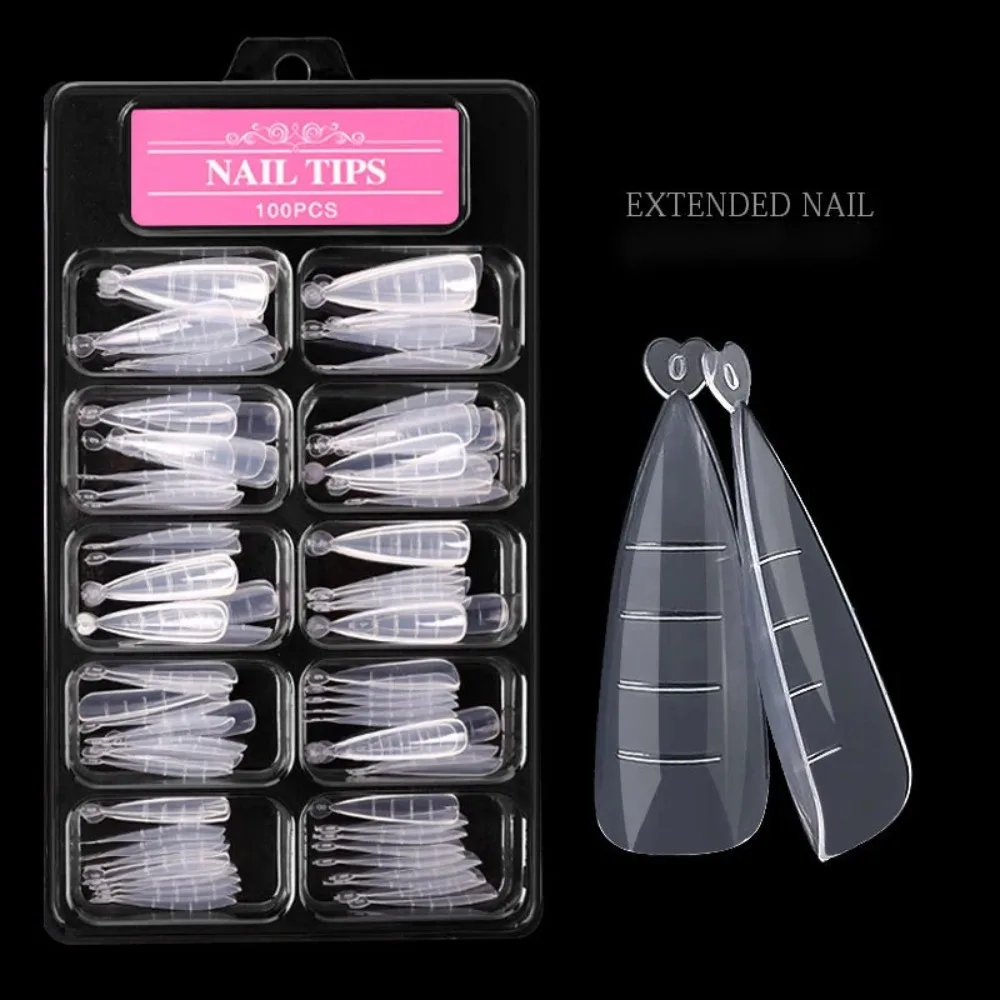 100 Uds. Moldes Rápidos para Uñas, Puntas de Extensión Dual, Molde de Cubierta Completa para Uñas, Herramienta de Manicura Postiza para Construcción de Uñas
