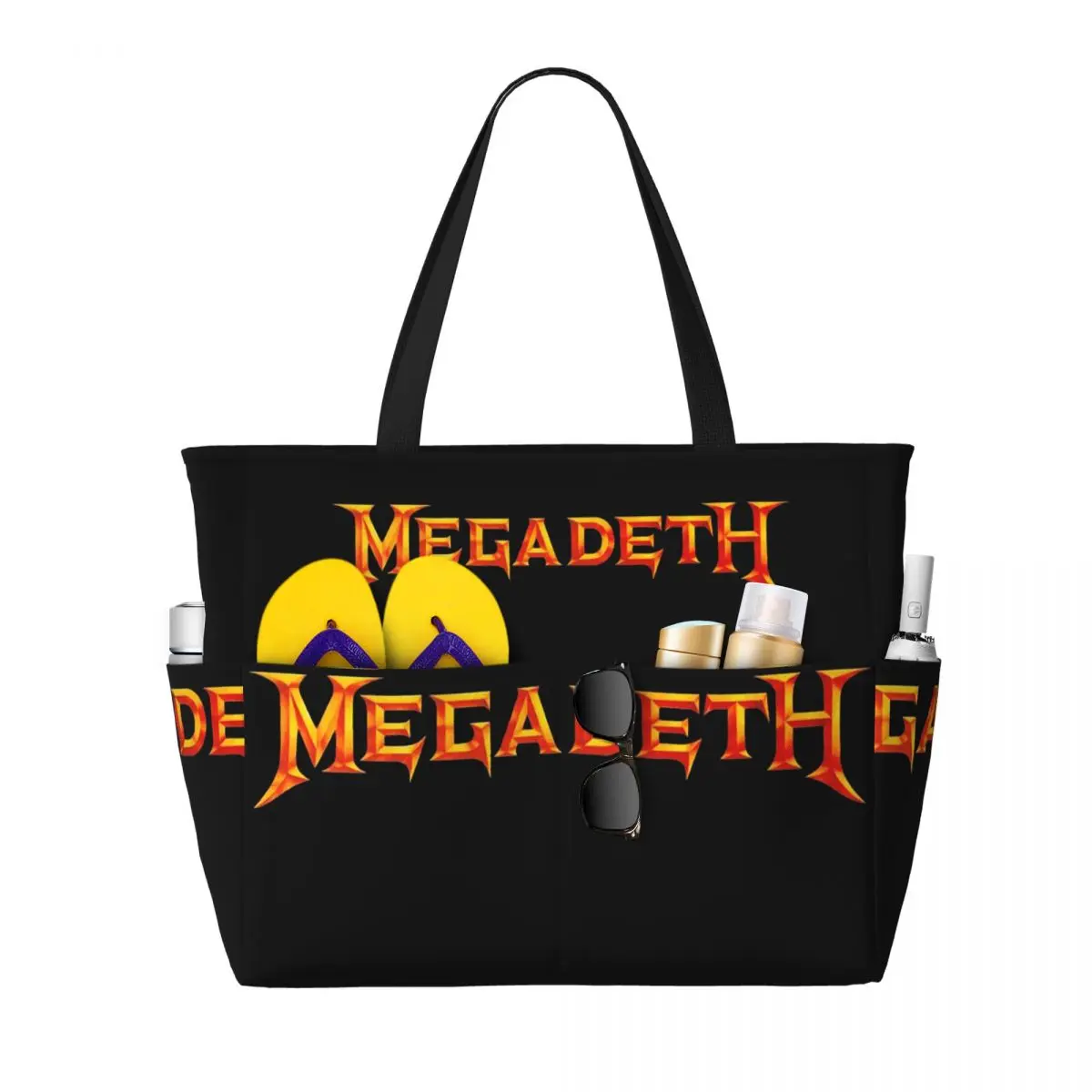 

Megadeths Logo Beach Tote Bag Sport Gym Yoga Duffle Large Tote Bag Women Travel Bag Fitness bag