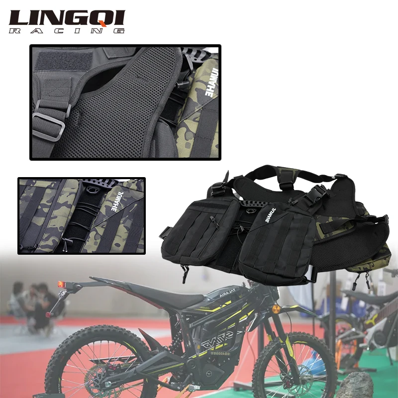 LINGQI RACING  Multi-functional Vest Outdoor Sports Tactical Chest Bag For Electric Bicycle Dirt Bike Surron Light Bee Talaria