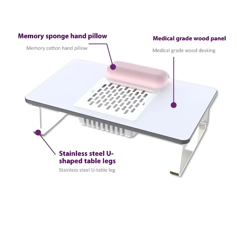 Portable Mini Manicure Stylish Manicure Table with Super Adjustable Vacuum Cleaner and Memory Hand Pillow
