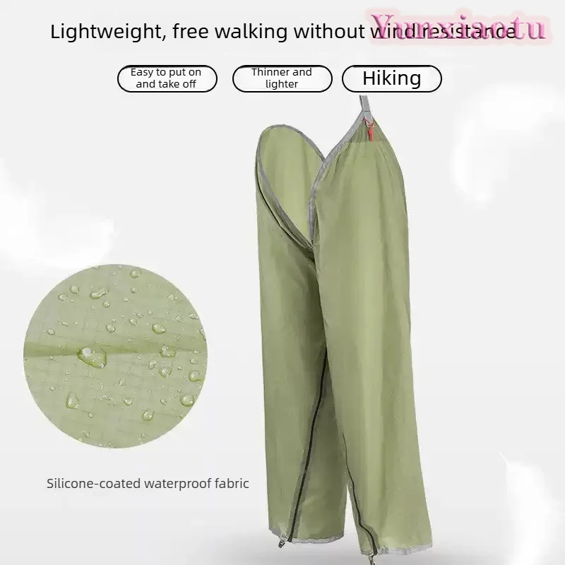 Multipurpose split rain pants mountaineering hiking lightweight moisture-proof adjustable trouser legs wholesale