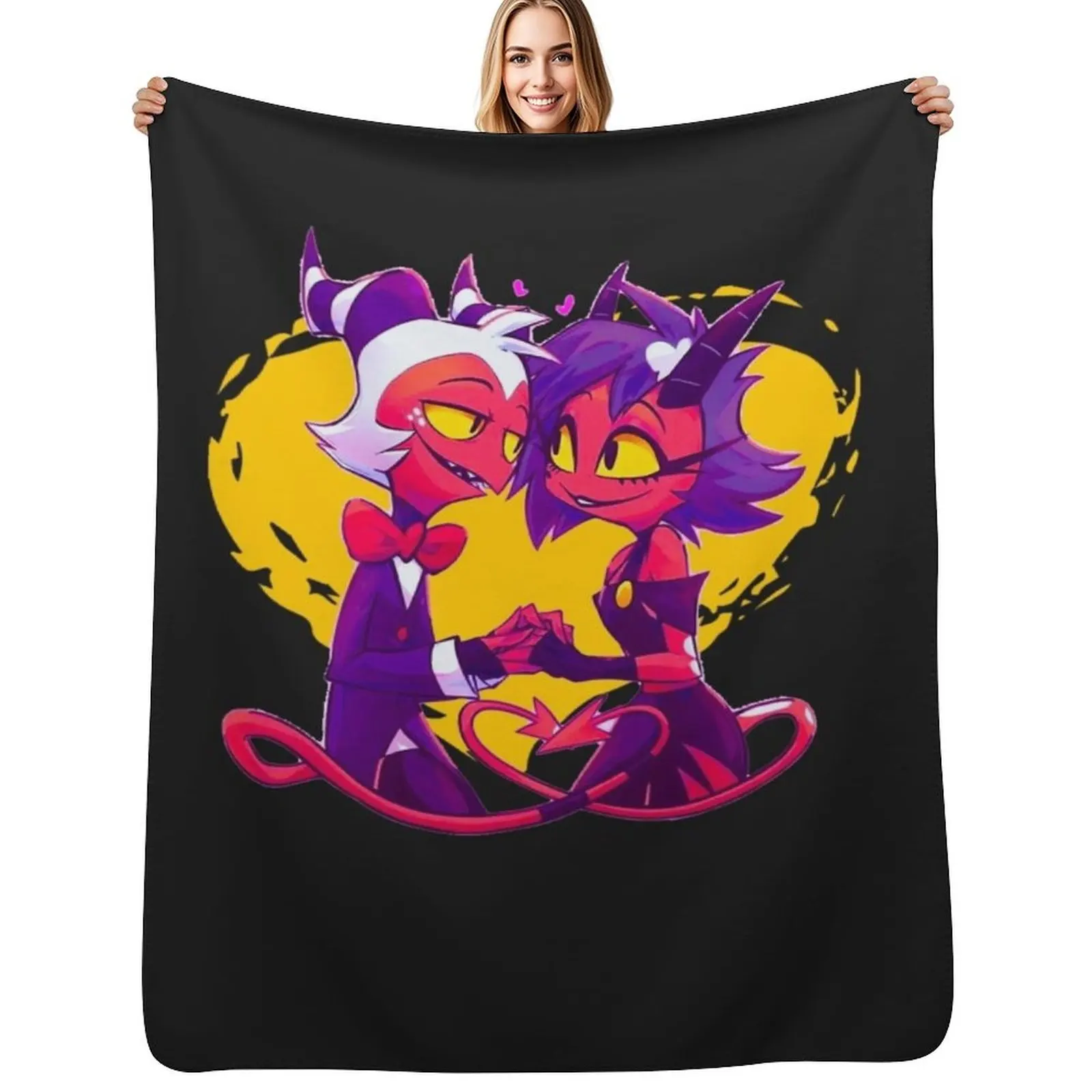 

Helluva Boss Millie and Moxxie Throw Blanket Men's Soft Warm Throw Blanket for Couch