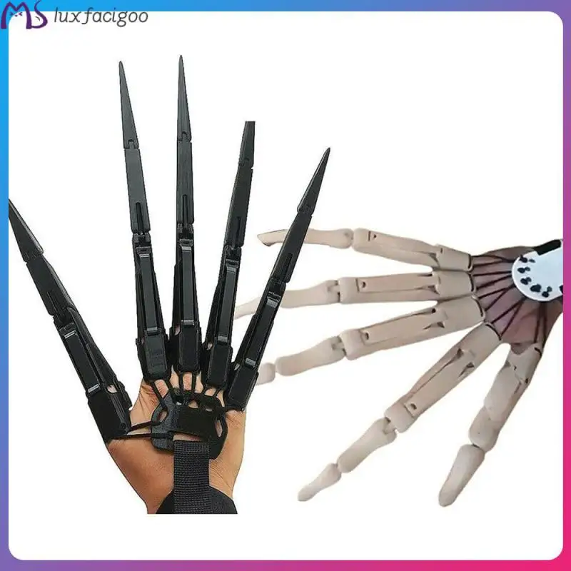 set Halloween Finger Gloves Articulated Fingers With Activity Horror Knuckle Ghost Claw Party Dress Cosplay Props Accessory