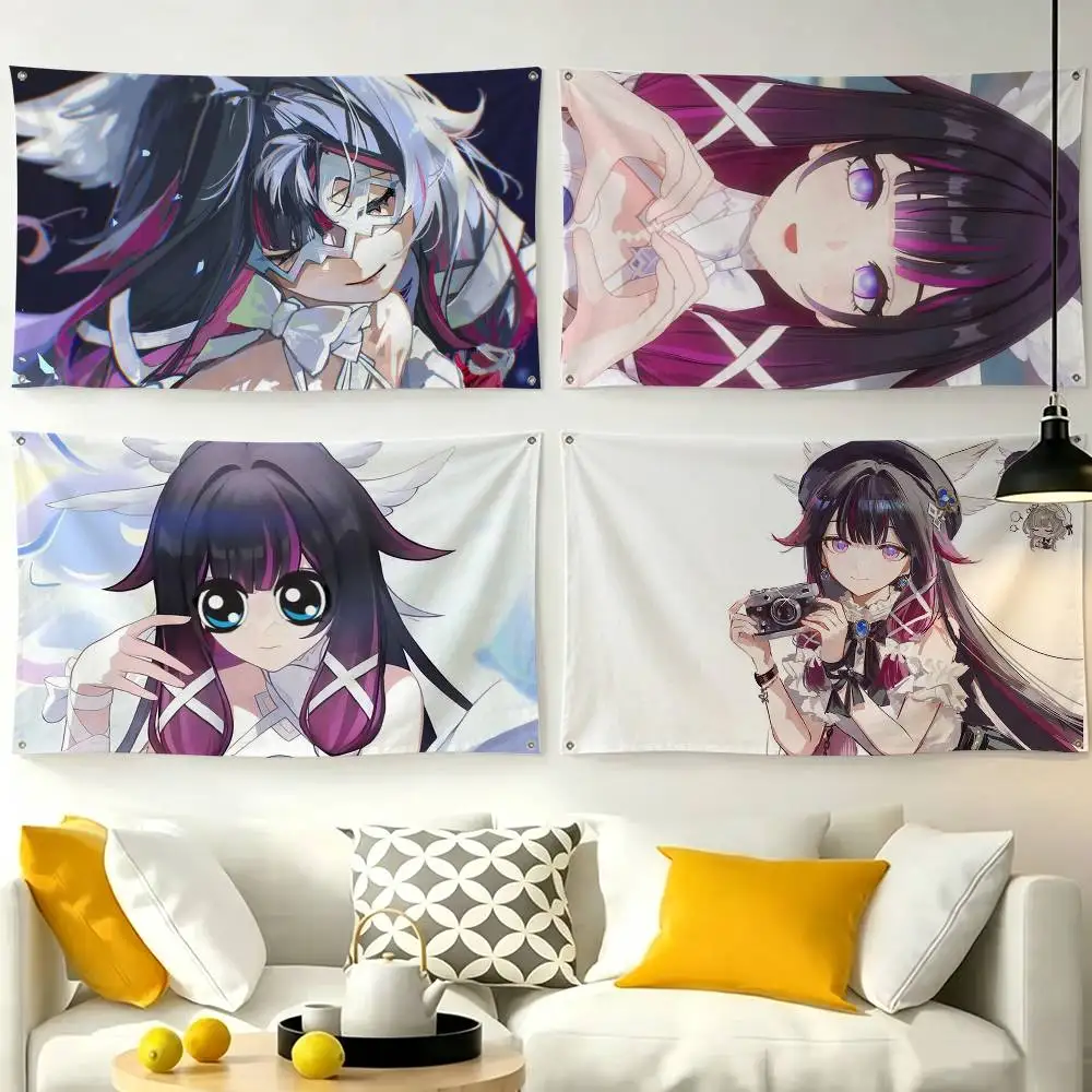 Cute girl Columbina Game  Flag Suitable For Party Club Outdoor Interior Wall Decoration Banner Fans Gift